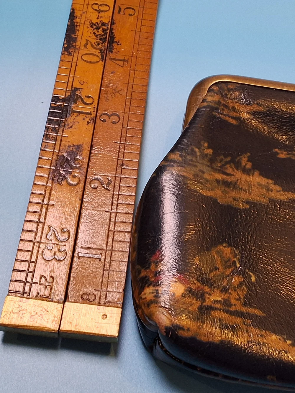 Patricia Nash Brown & Gold Leather Kiss-Lock Wallet